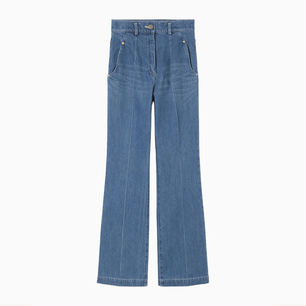 High Waisted Flare Jeans - blue