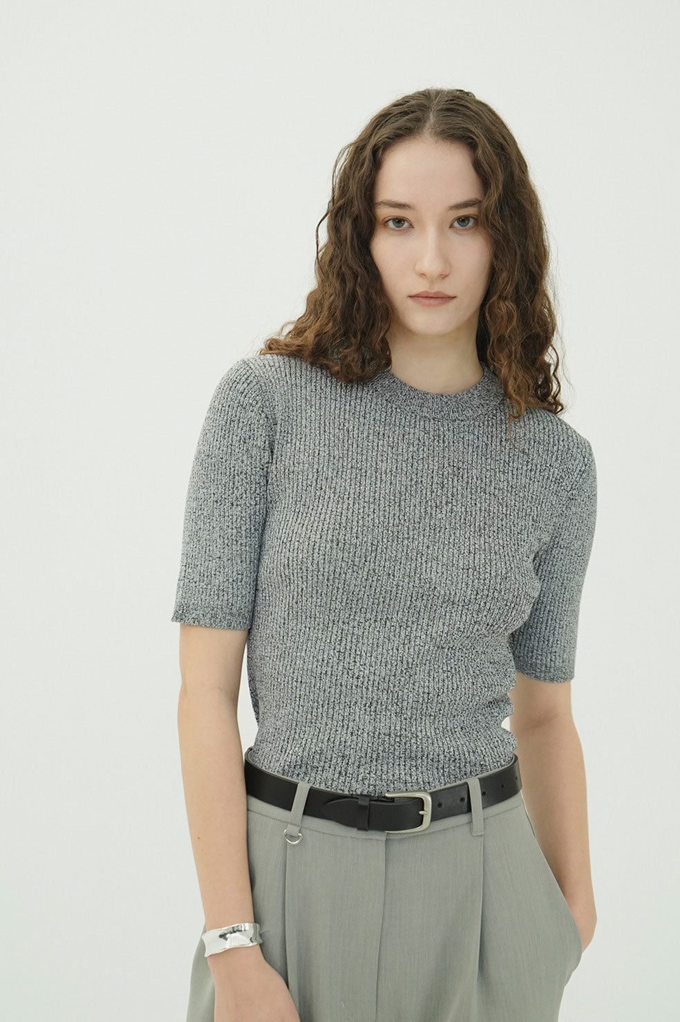 
                  
                    H/N HALF SLEEVE RIB KNIT TOPS -MIX-
                  
                