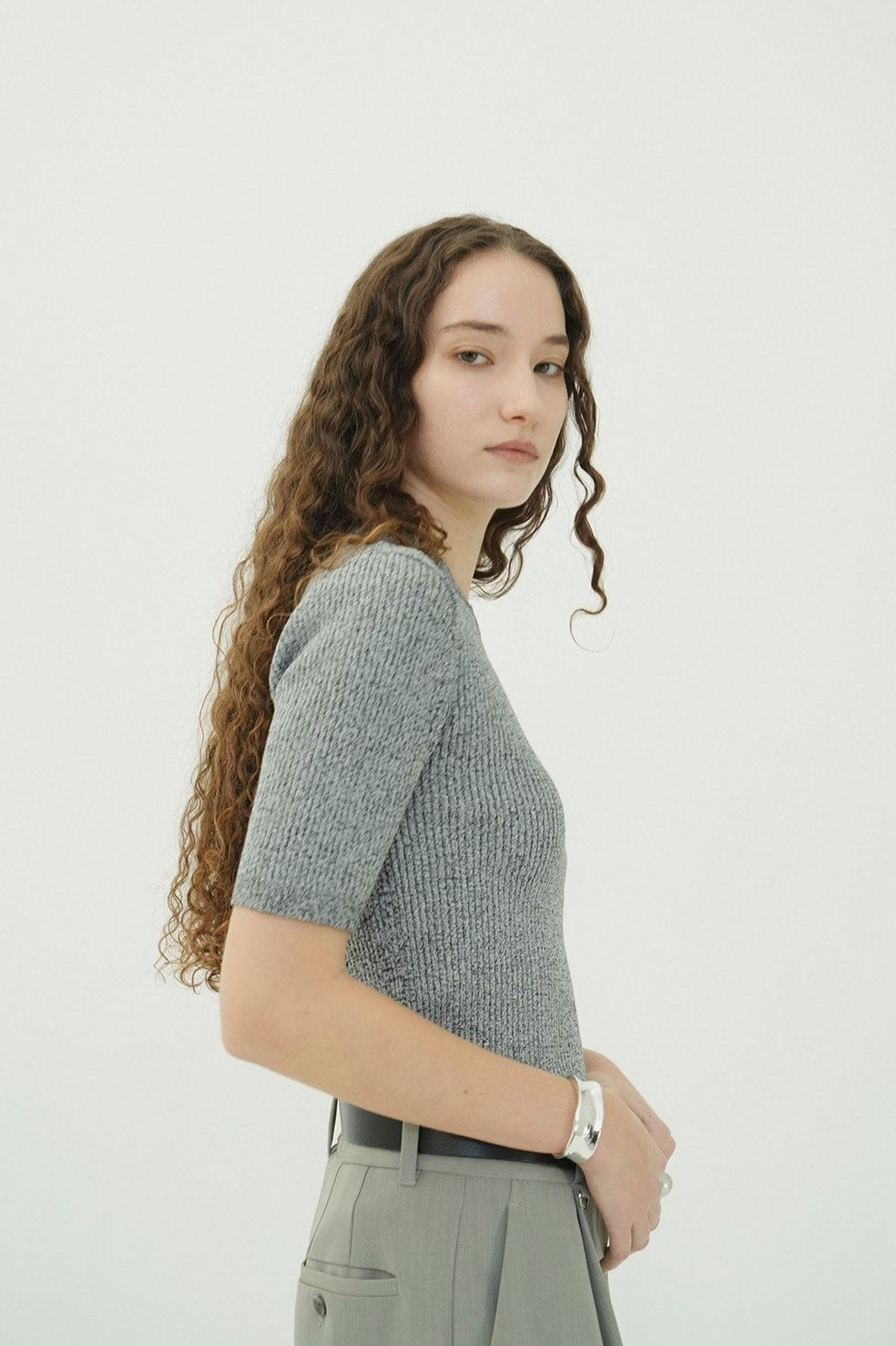 
                  
                    H/N HALF SLEEVE RIB KNIT TOPS -MIX-
                  
                