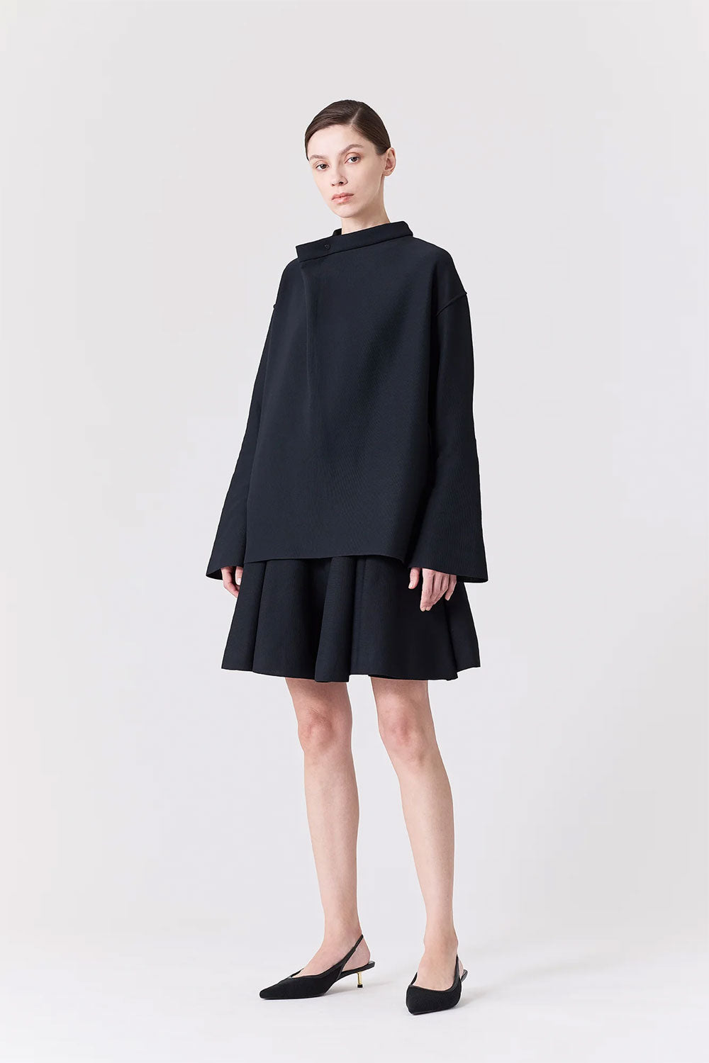 
                  
                    SOFT MILAN WRAP COLLAR FLARE SLEEVE TOP
                  
                