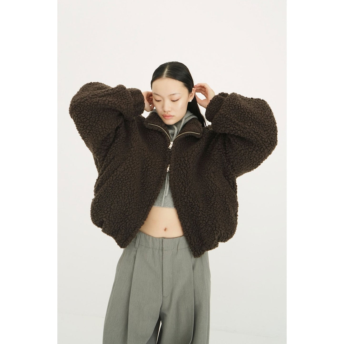 
                  
                    BALLOON BOA BLOUSON-IVORY-
                  
                