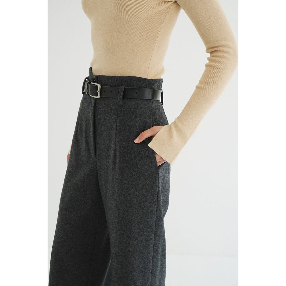 
                  
                    HIGH WAIST WIDE PANTS-GRAY-
                  
                