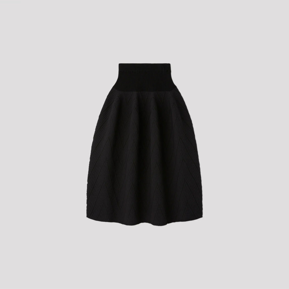 POTTERY HERRINGBONE SKIRT-BLACK