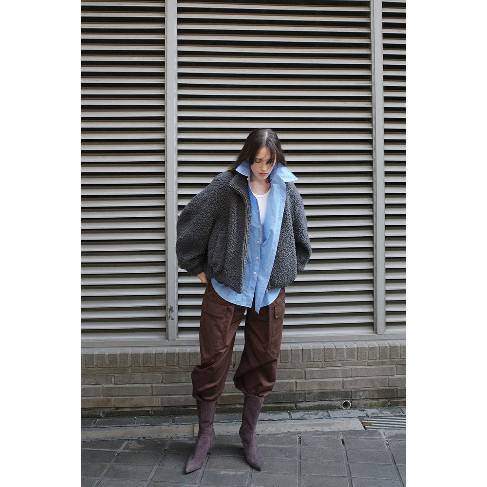 
                  
                    BALLOON BOA BLOUSON-IVORY-
                  
                