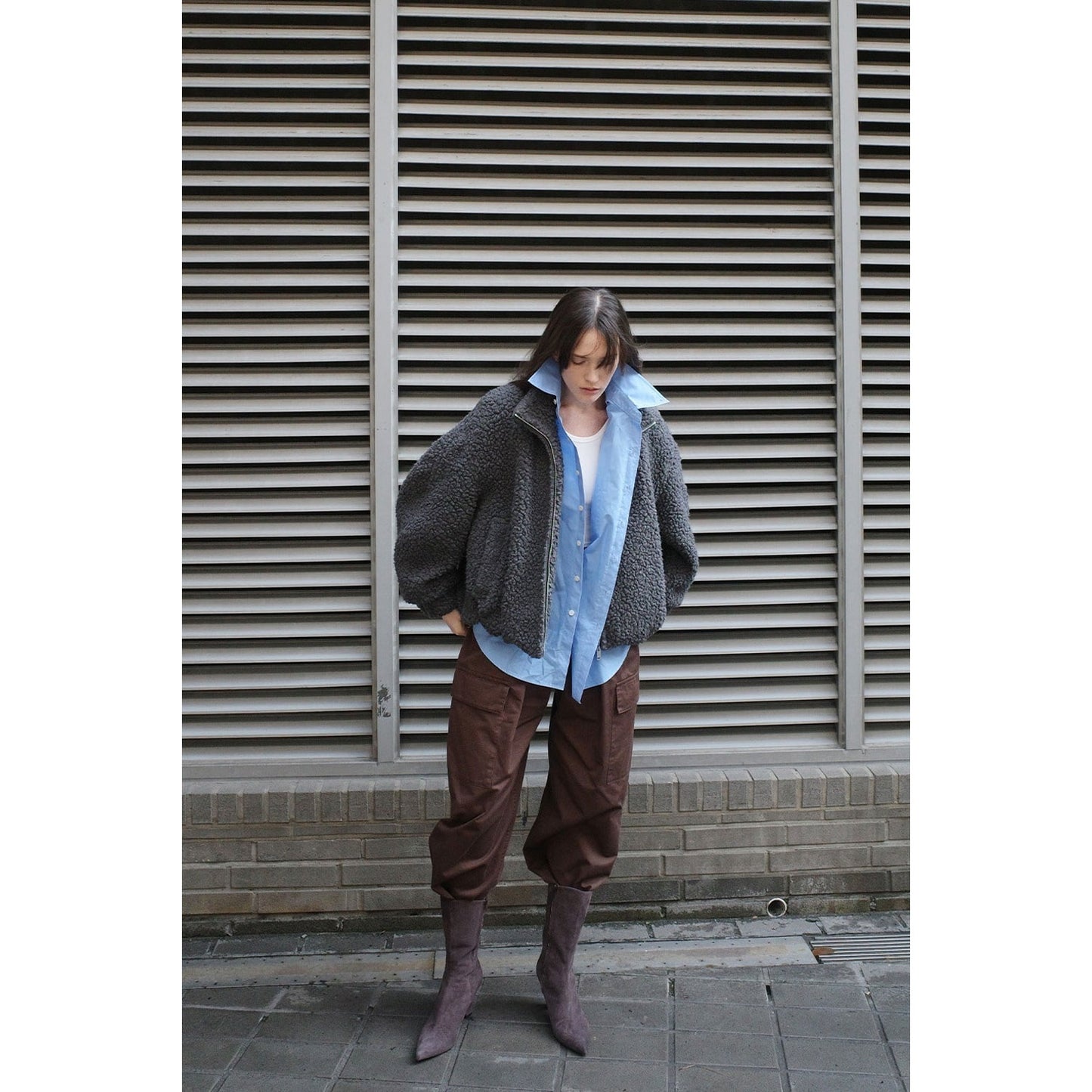 
                  
                    BALLOON BOA BLOUSON-IVORY-
                  
                