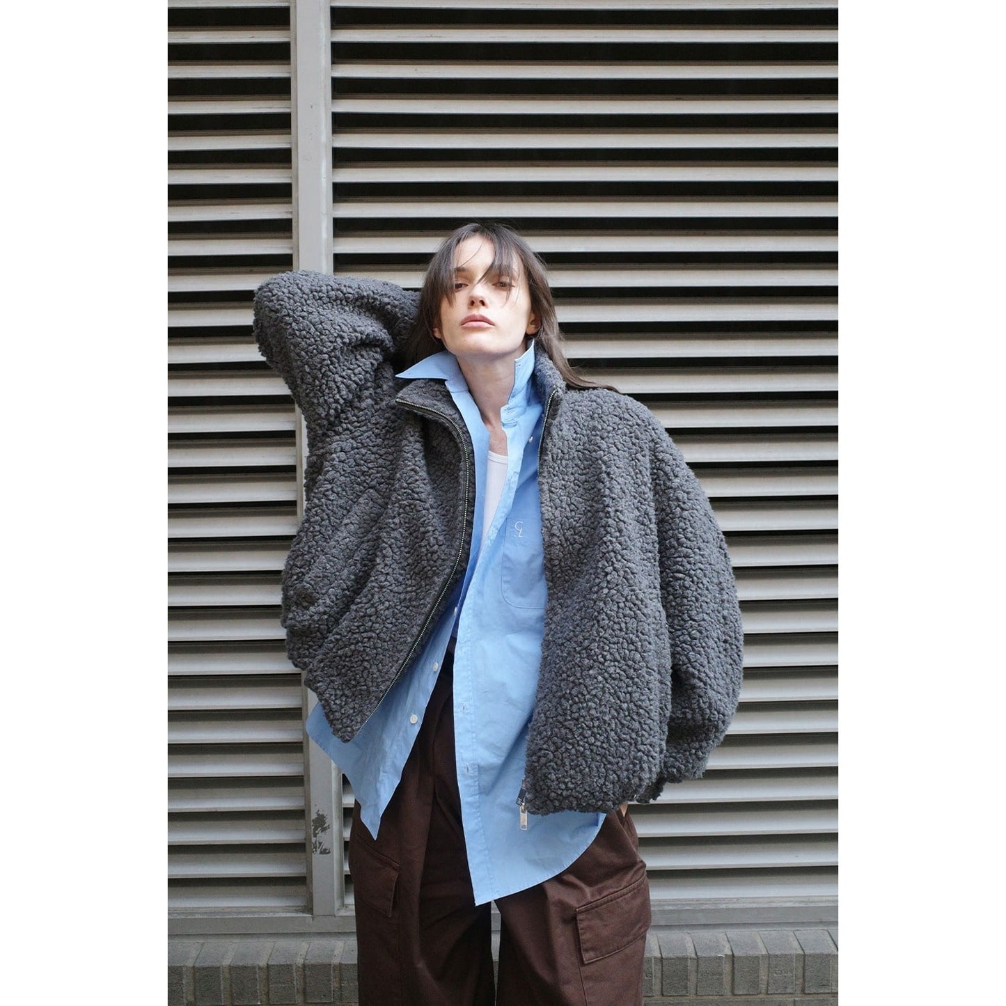 
                  
                    BALLOON BOA BLOUSON-IVORY-
                  
                