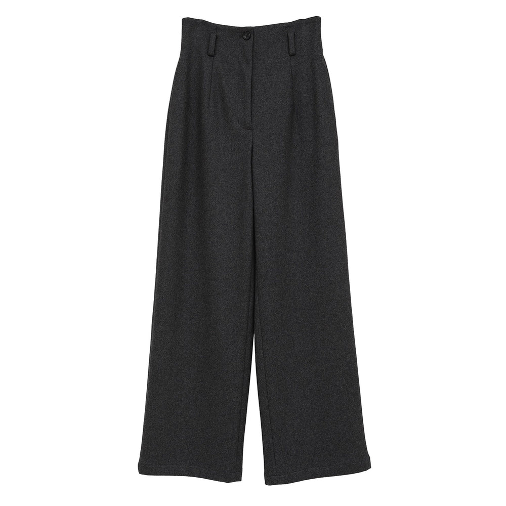 HIGH WAIST WIDE PANTS-GRAY-