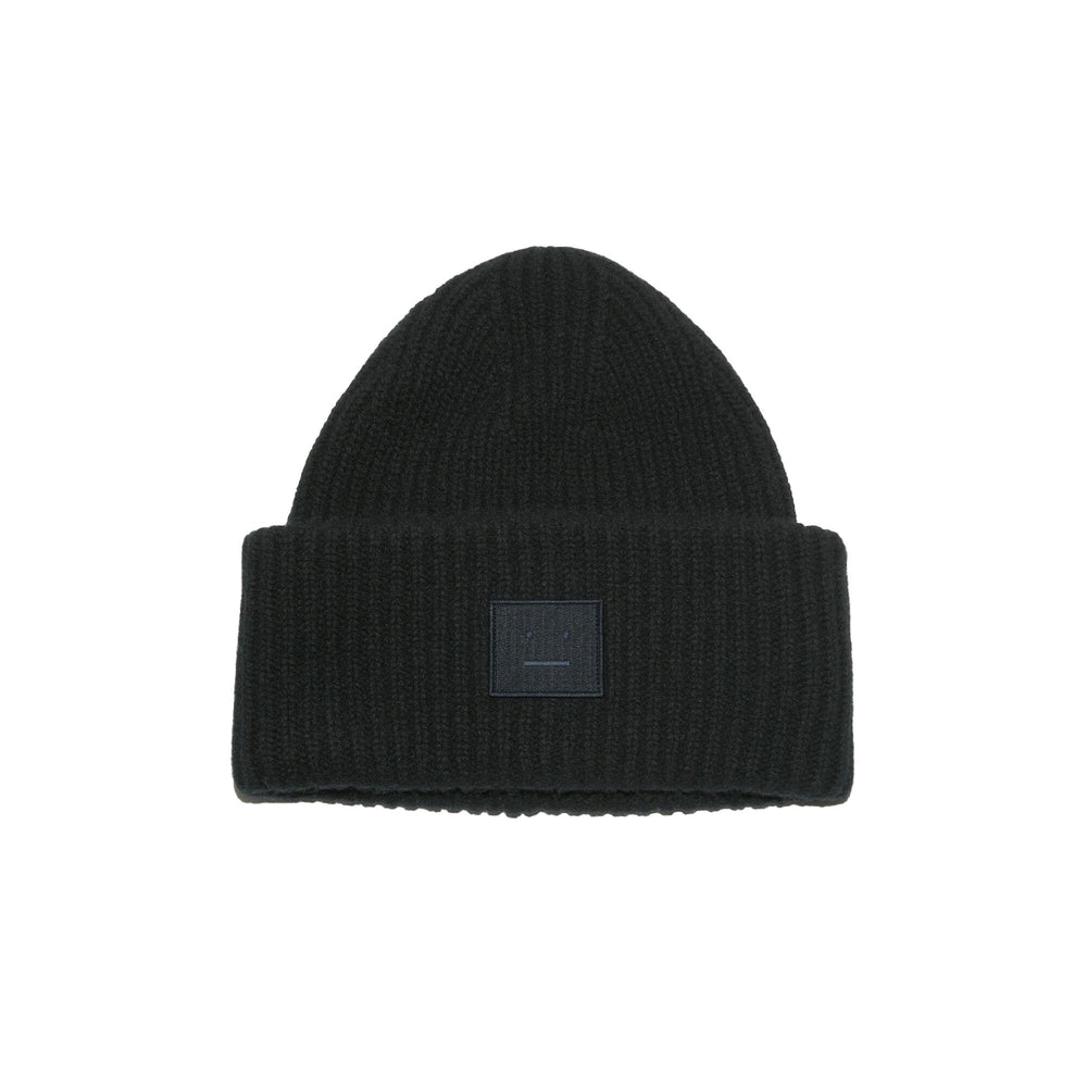 【関税込み】Acne Studios グレー Large Face Logo ビーニー Acne Studios - Large face logo beanie - Light Grey Melange