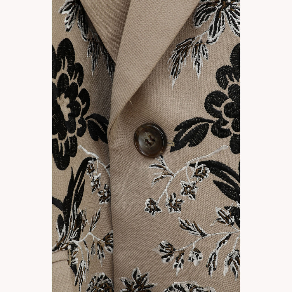 FLOWER EMBROIDERY TAILORED JACKET – OBLIGE