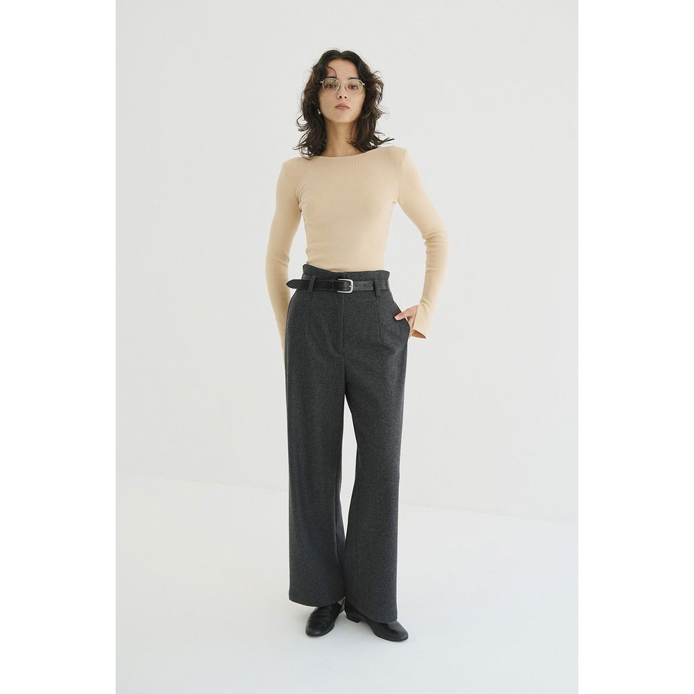 
                  
                    HIGH WAIST WIDE PANTS-GRAY-
                  
                