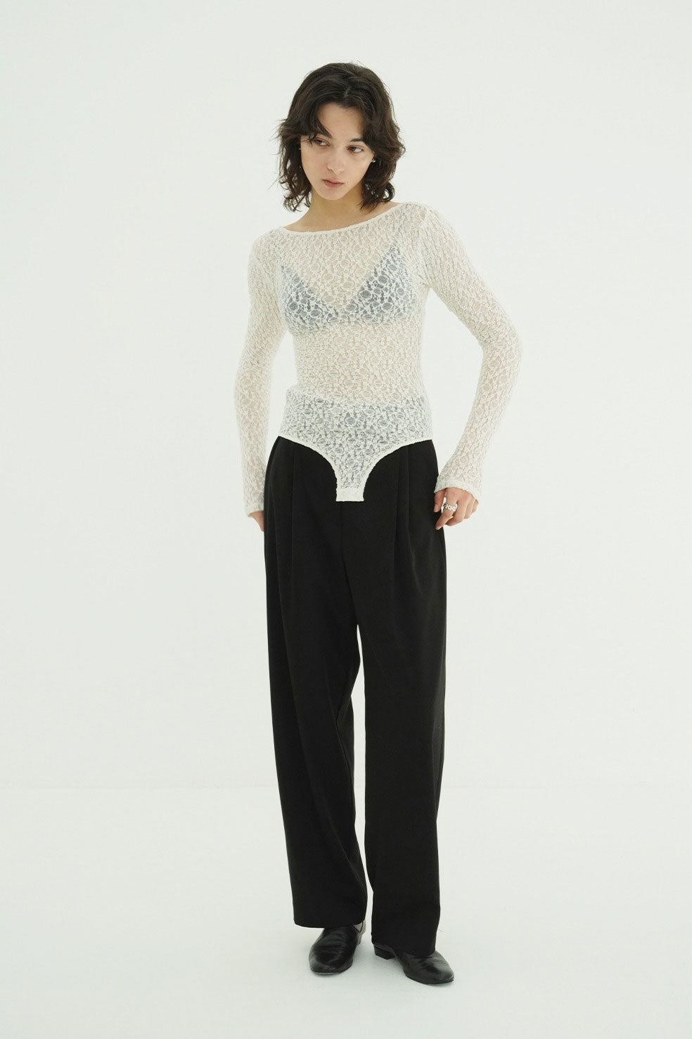 
                  
                    WAIST BELT DAD PANTS-BLACK-
                  
                