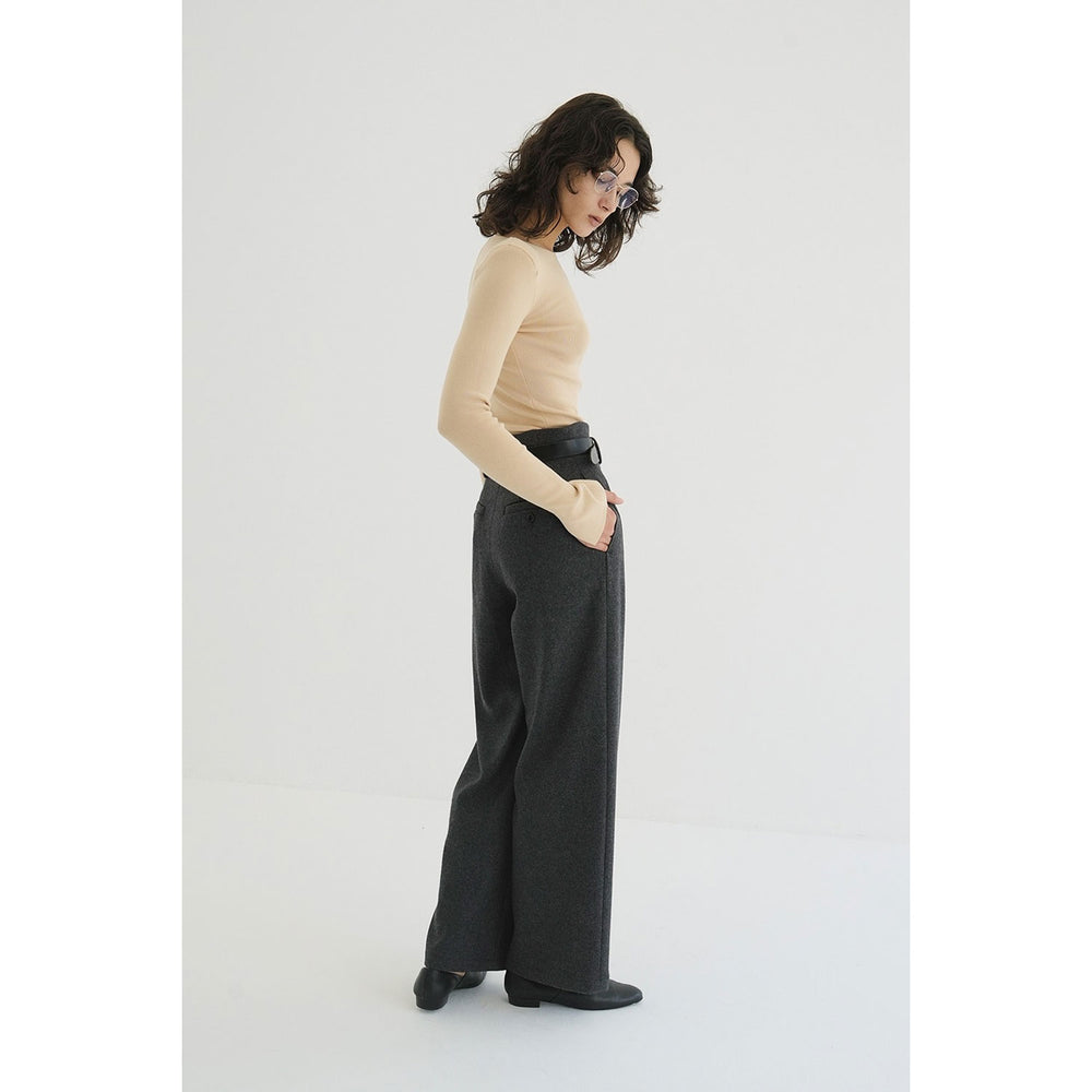 
                  
                    HIGH WAIST WIDE PANTS-GRAY-
                  
                