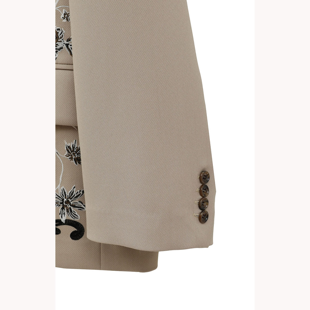 FLOWER EMBROIDERY TAILORED JACKET – OBLIGE