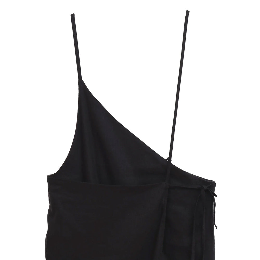 DRAPE WRAP CAMI SKIRT-BLACK- – OBLIGE