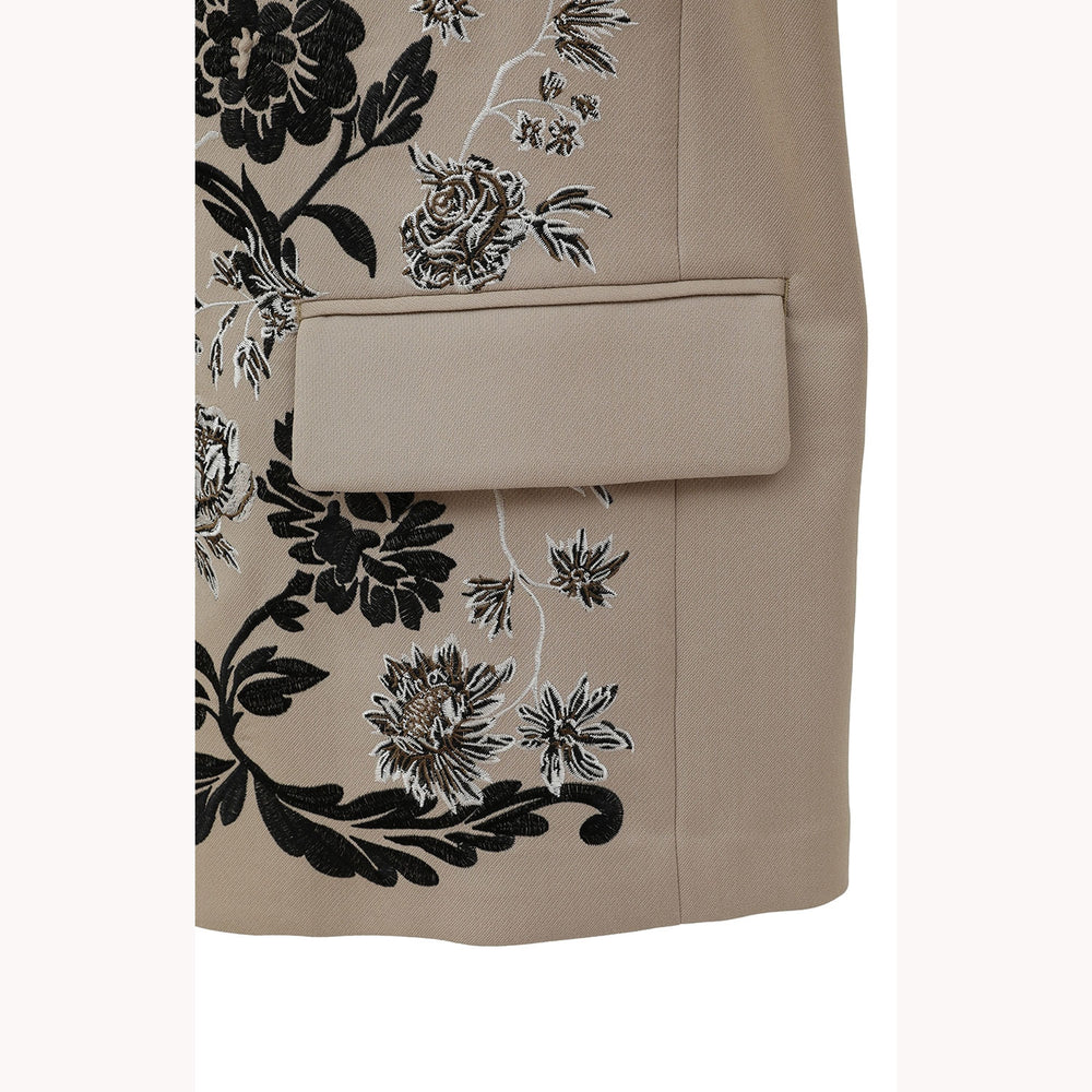 FLOWER EMBROIDERY TAILORED JACKET – OBLIGE