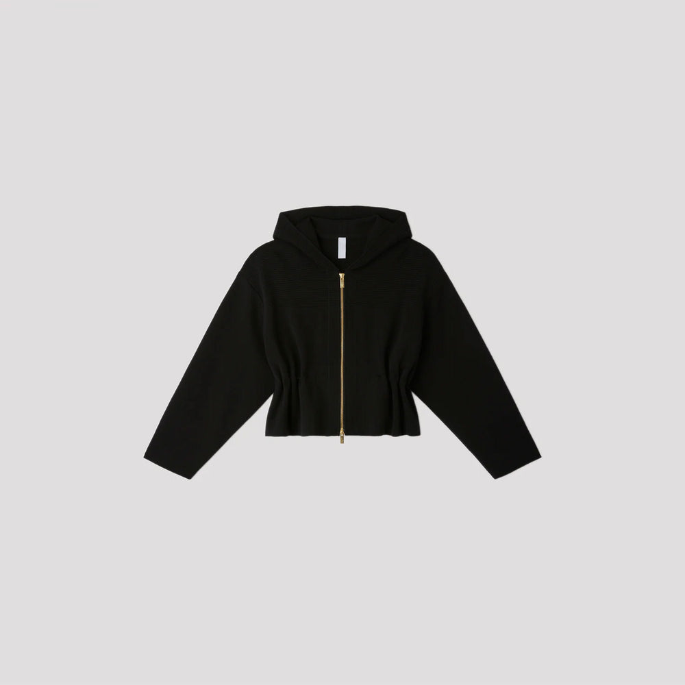 TW MILAN CROPPED HOODIE JACKET-BLACK-