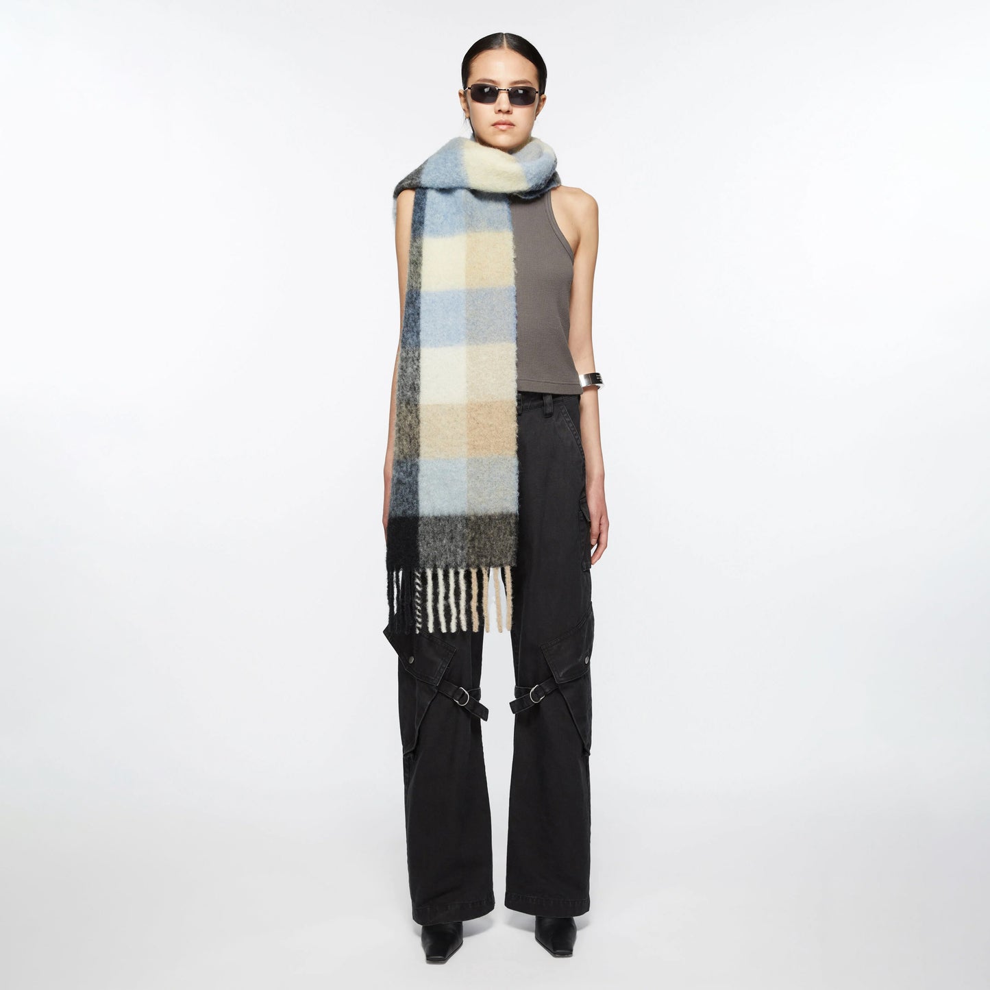 
                  
                    MOHAIR CHECKED SCARF
                  
                