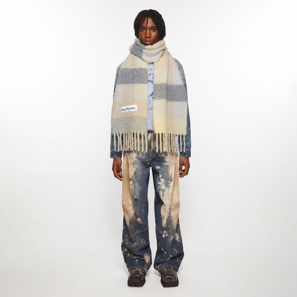 MOHAIR CHECKED SCARF – OBLIGE