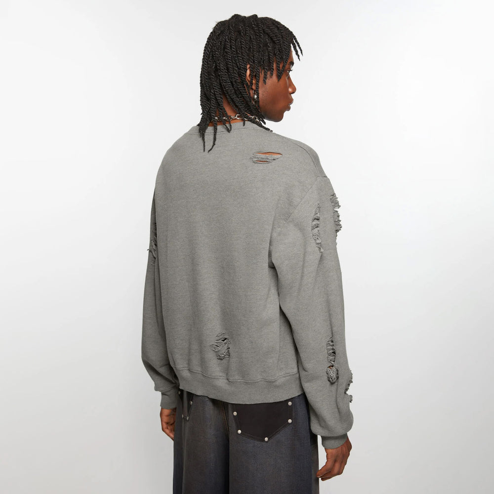 Acne Studios ロゴプリントダメージ加工セーター ウンチェ　着用 Acne Studios ロゴプリントダメージ加工セーター ウンチェ 着用