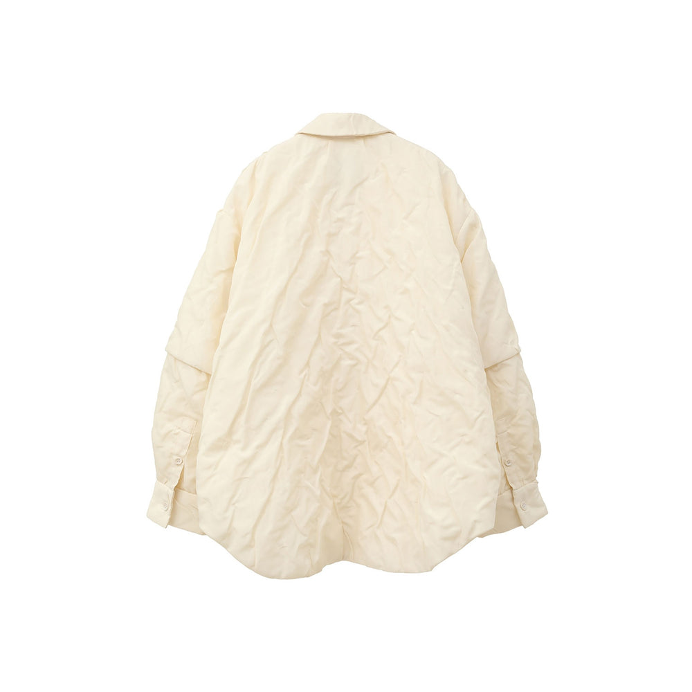 
                  
                    PADDED CRUMPLY SHIRT JACKET
                  
                