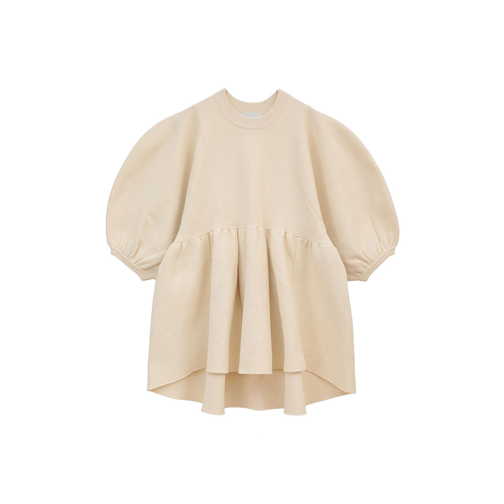 BALLOON SLEEVE GATHER KNIT TOPS – OBLIGE