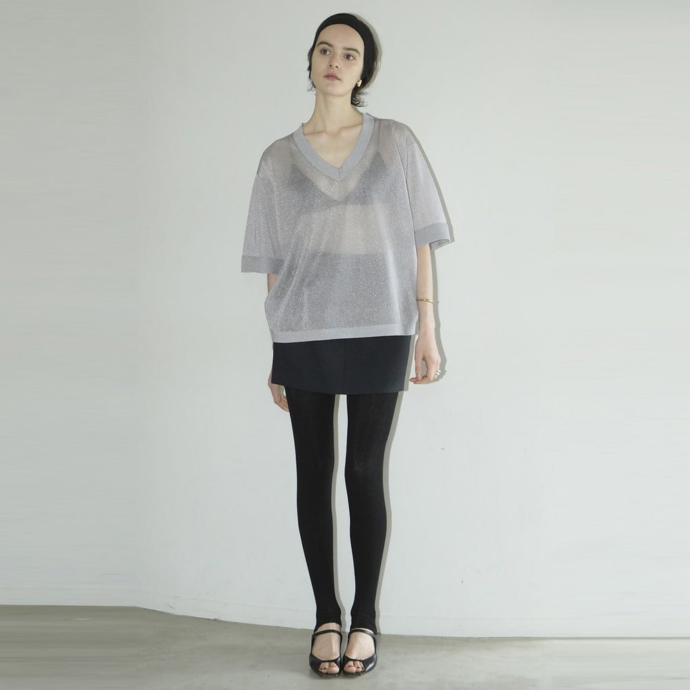 
                  
                    SHEER V NECK KNIT TOPS
                  
                