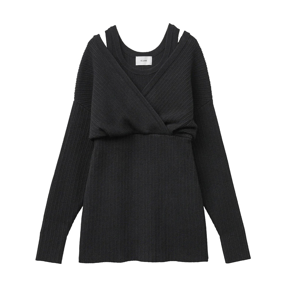 CACHE COEUR LAYER KNIT TOPS -BLACK