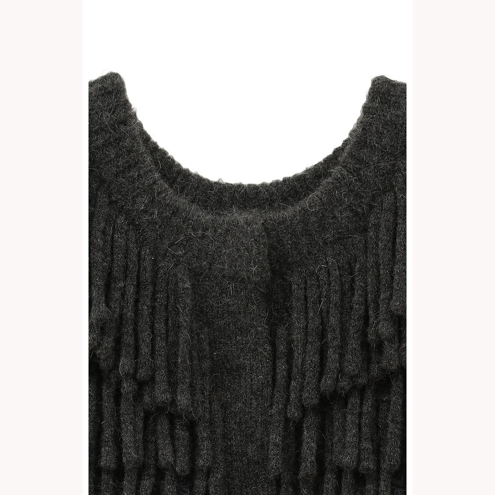 
                  
                    W FACE FRINGE KNIT VEST
                  
                