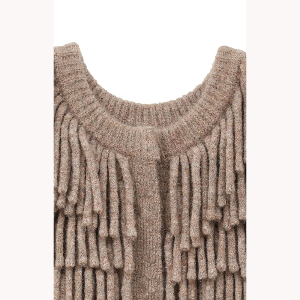 
                  
                    W FACE FRINGE KNIT VEST
                  
                