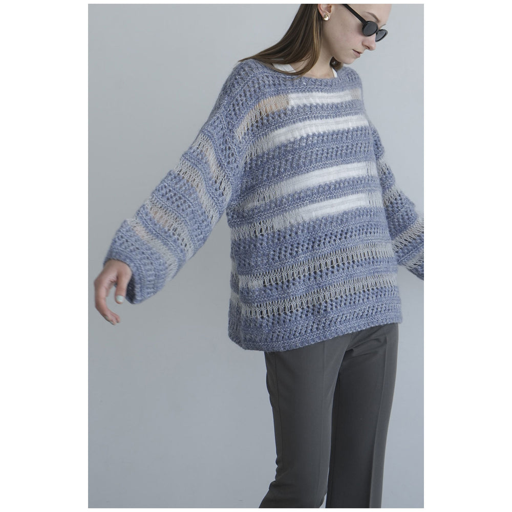 
                  
                    SHEER BORDER MOHAIR KNIT
                  
                