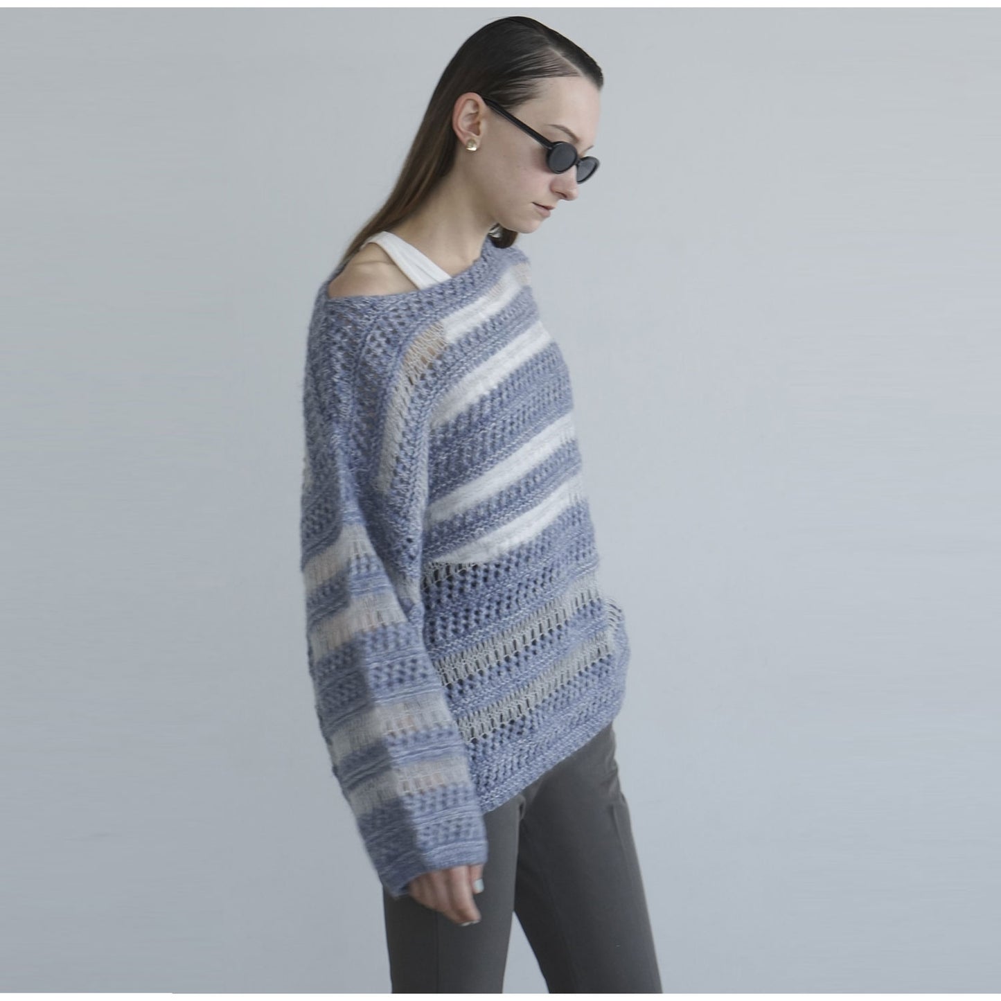 
                  
                    SHEER BORDER MOHAIR KNIT
                  
                