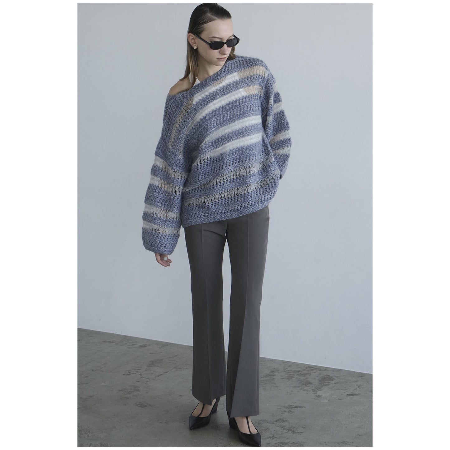 
                  
                    SHEER BORDER MOHAIR KNIT
                  
                