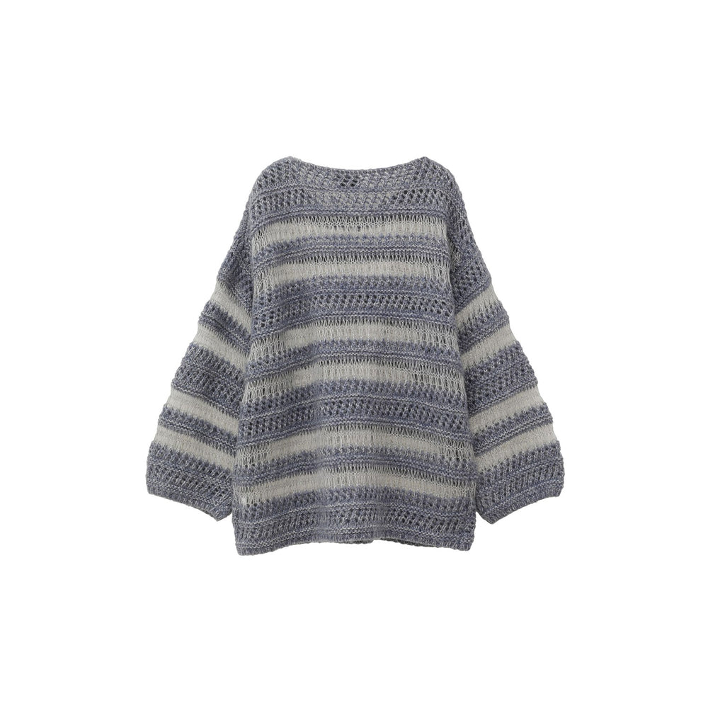 SHEER BORDER MOHAIR KNIT