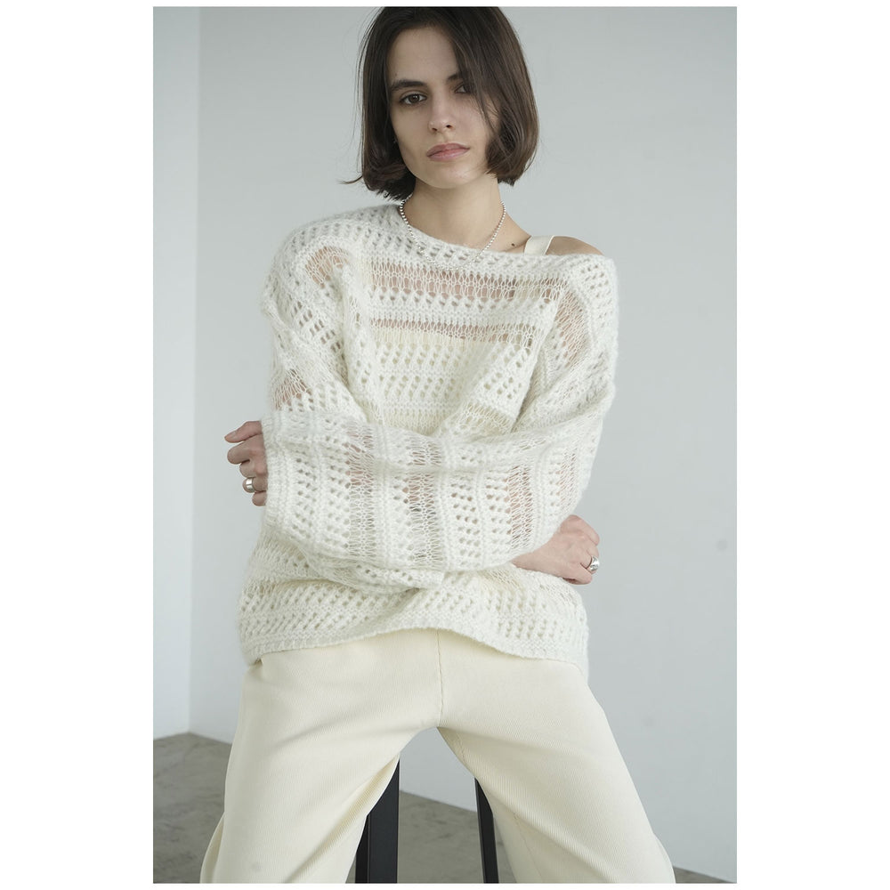 
                  
                    SHEER BORDER MOHAIR KNIT
                  
                