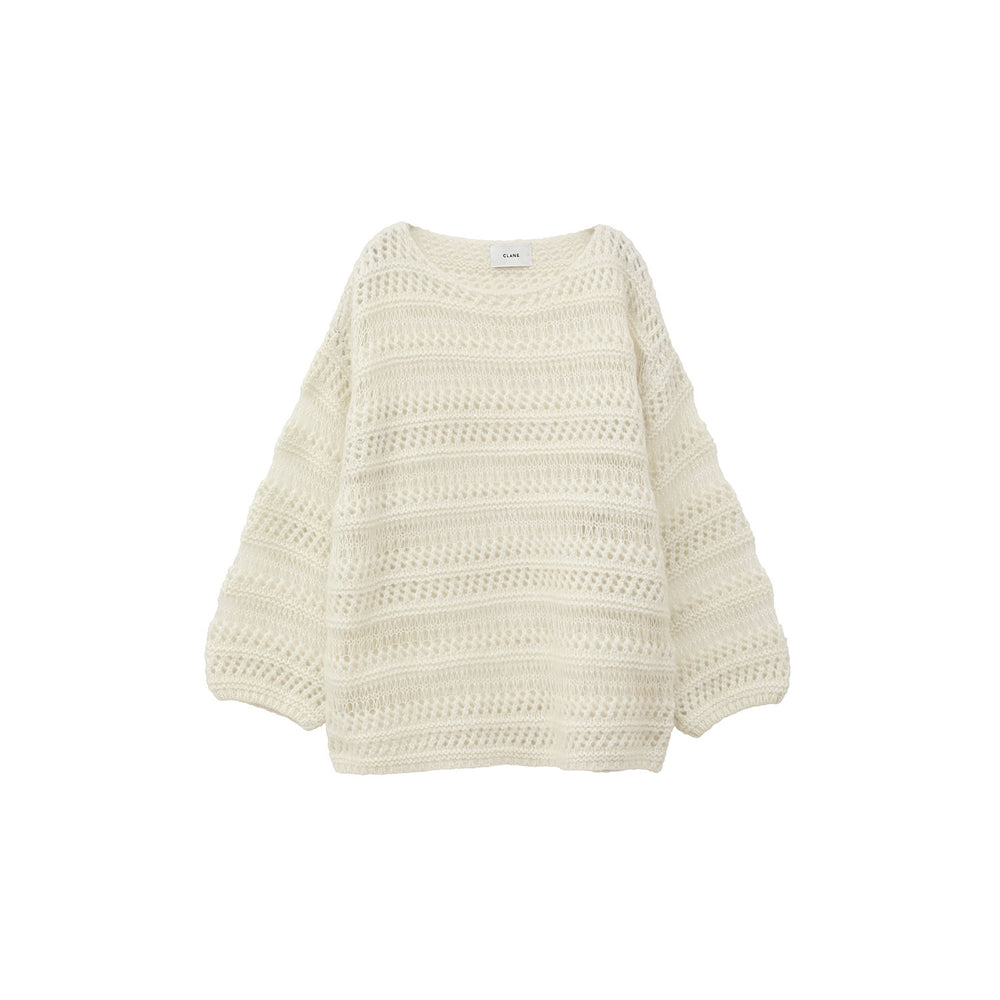 SHEER BORDER MOHAIR KNIT