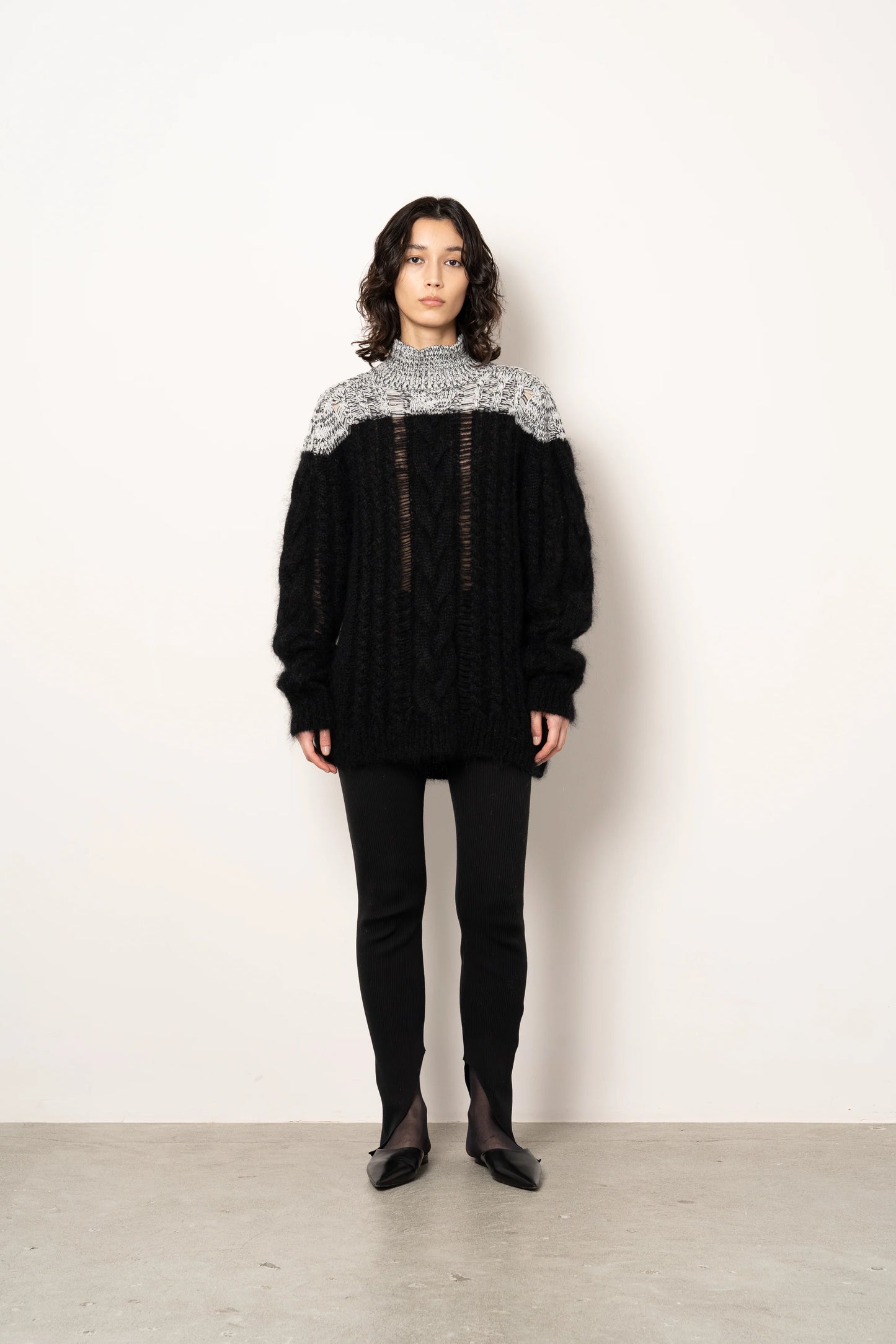 
                  
                    MOHAIR CABLE SWEATER
                  
                