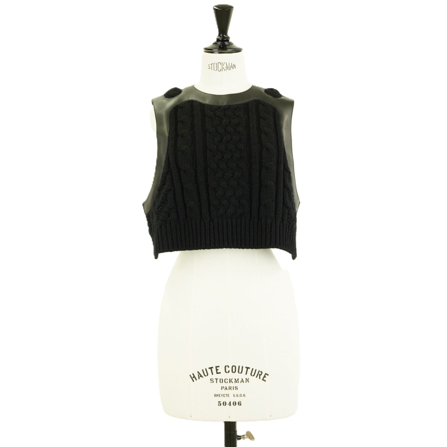 
                  
                    Leather×Knit harness vest
                  
                