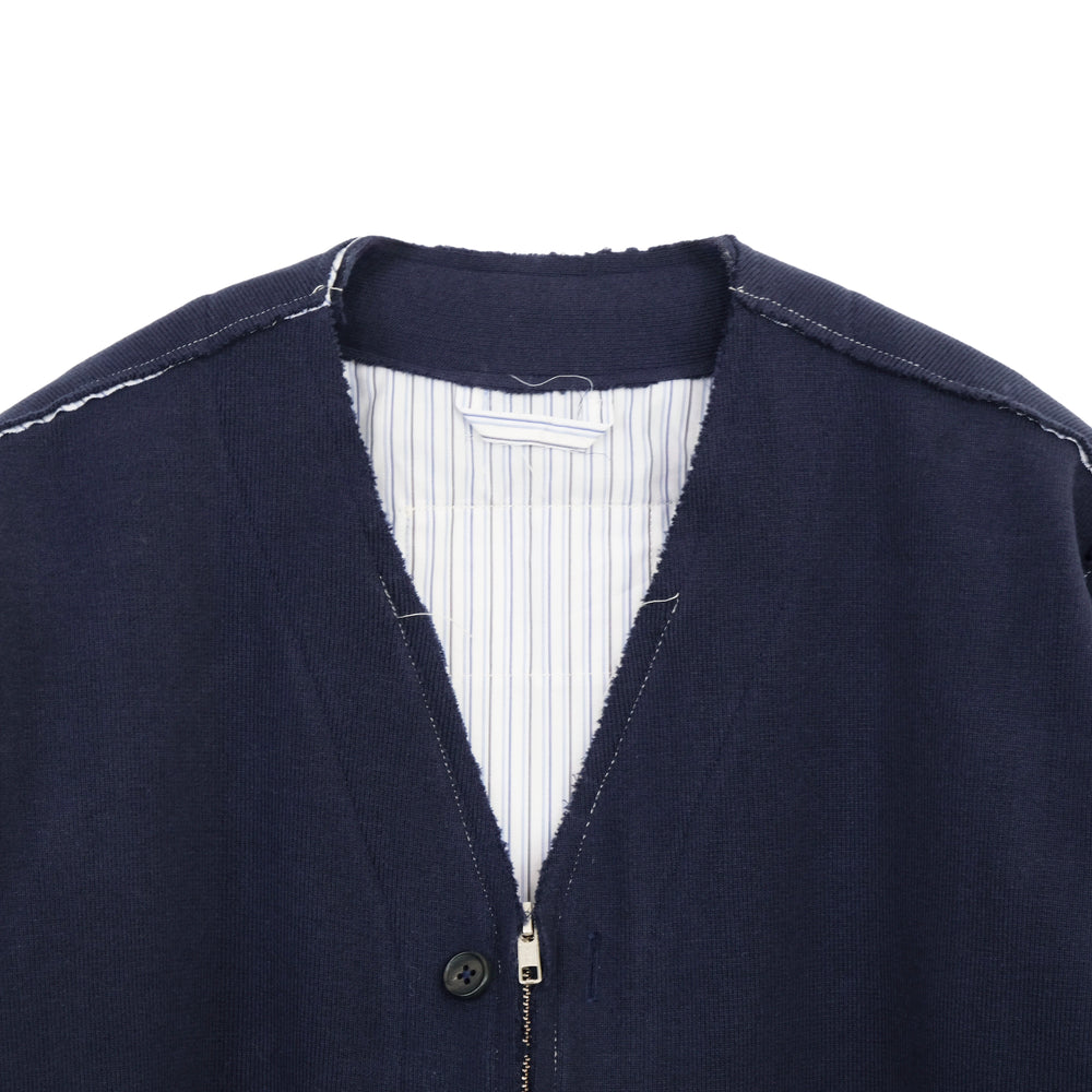 トップス camiel fortgens research cardigan S navy Research Knitted Zip Cardigan – La Garçonne