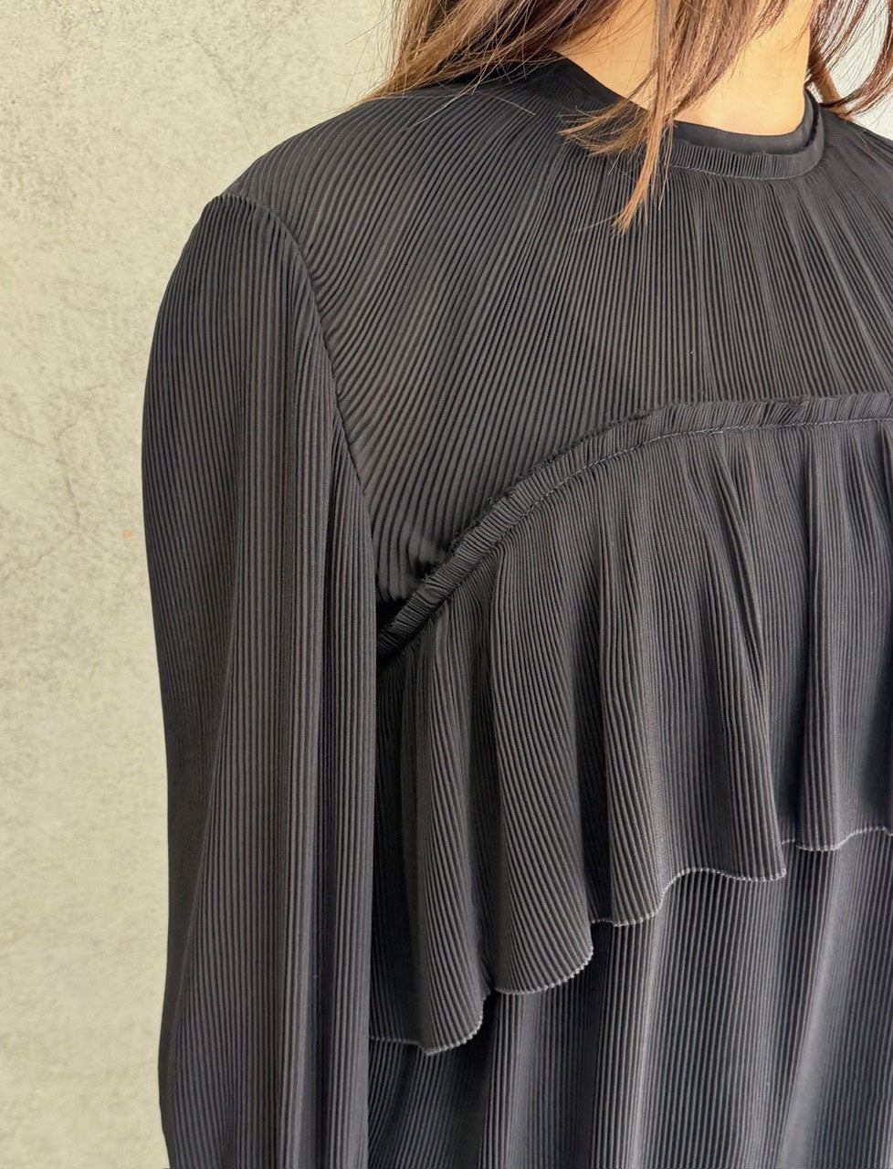 
                  
                    SHEER GEORGETTE PLEATED BLOUSE
                  
                