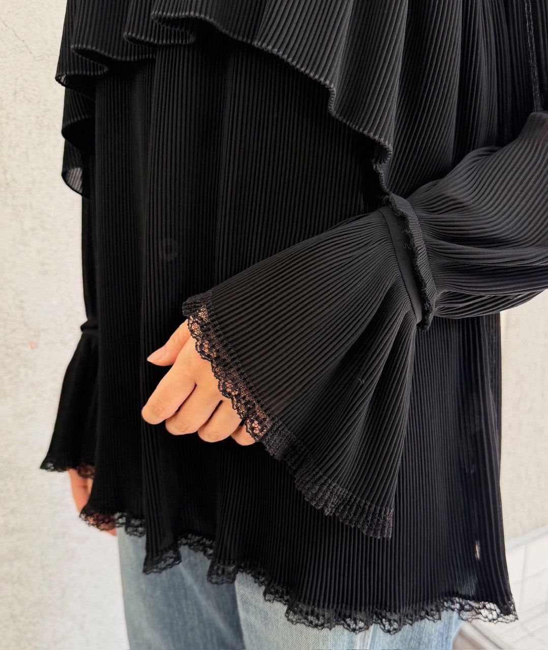 
                  
                    SHEER GEORGETTE PLEATED BLOUSE
                  
                