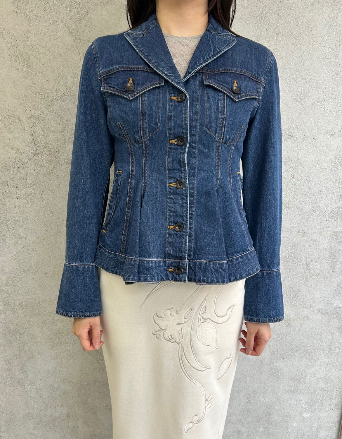
                  
                    ORGANIC COTTON TAIL ORED DENIM JACKET -BLUE-
                  
                