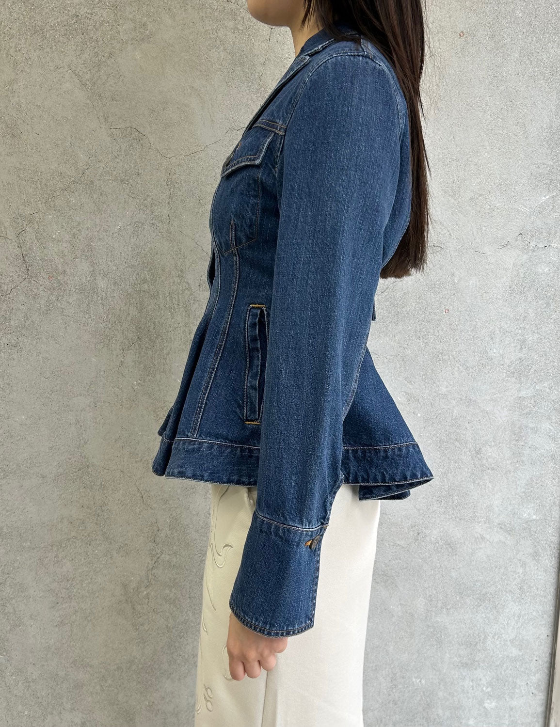 
                  
                    ORGANIC COTTON TAIL ORED DENIM JACKET -BLUE-
                  
                