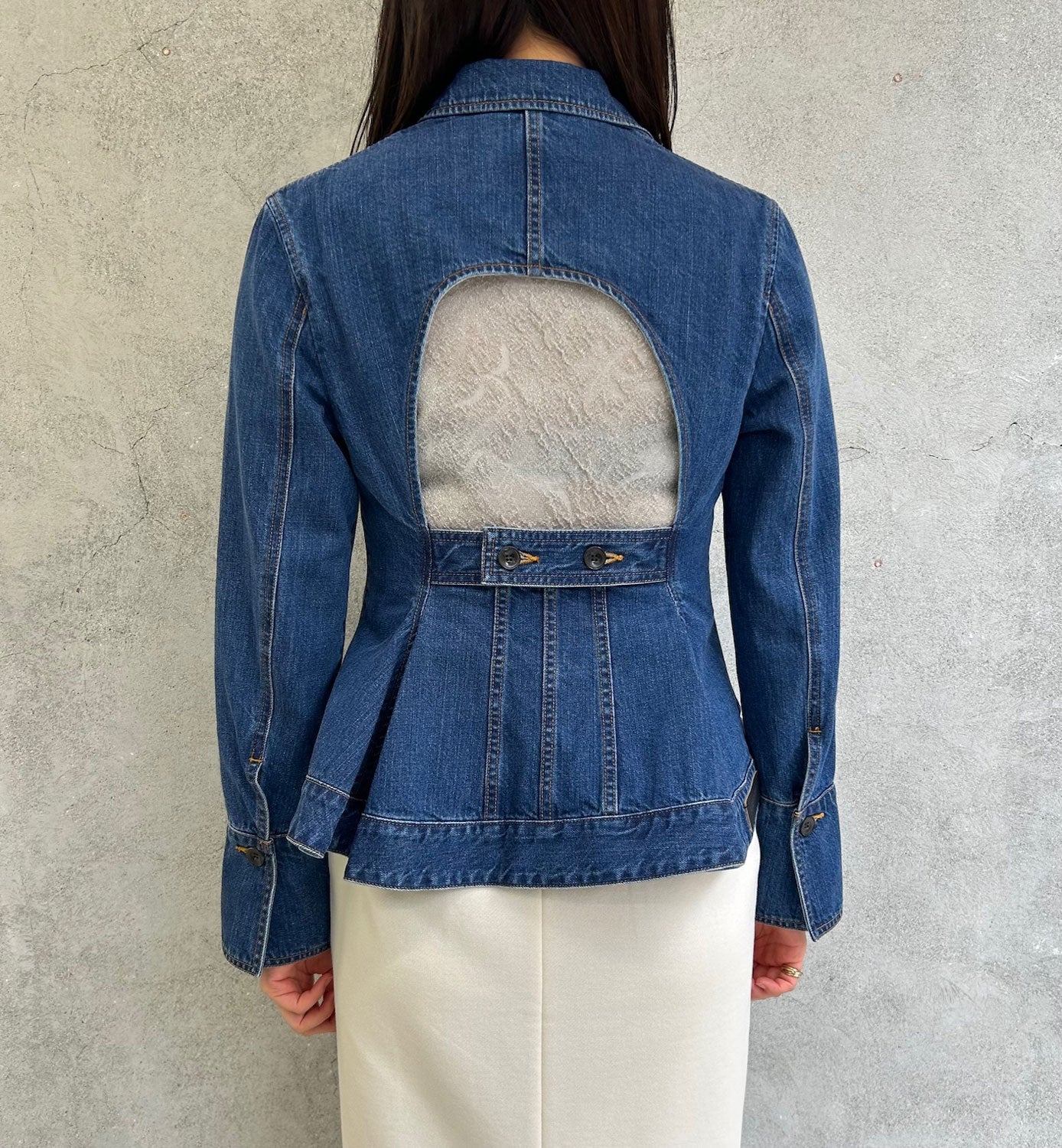 
                  
                    ORGANIC COTTON TAIL ORED DENIM JACKET -BLUE-
                  
                