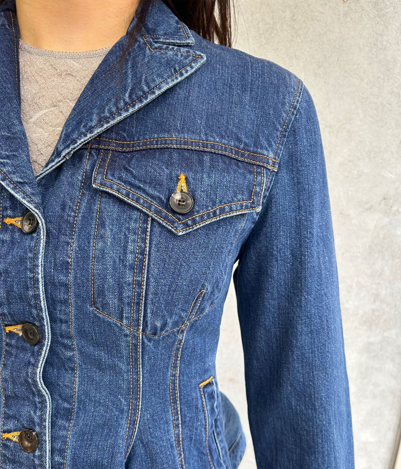 
                  
                    ORGANIC COTTON TAIL ORED DENIM JACKET -BLUE-
                  
                