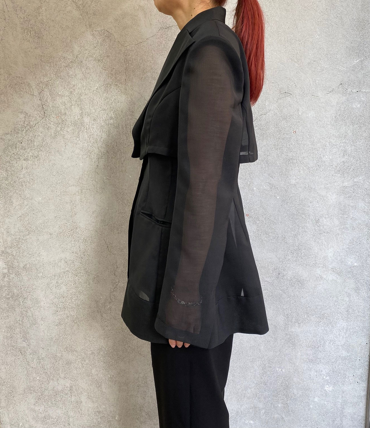 
                  
                    3-WAY SHEER TAILORED JACKET -BLACK-
                  
                