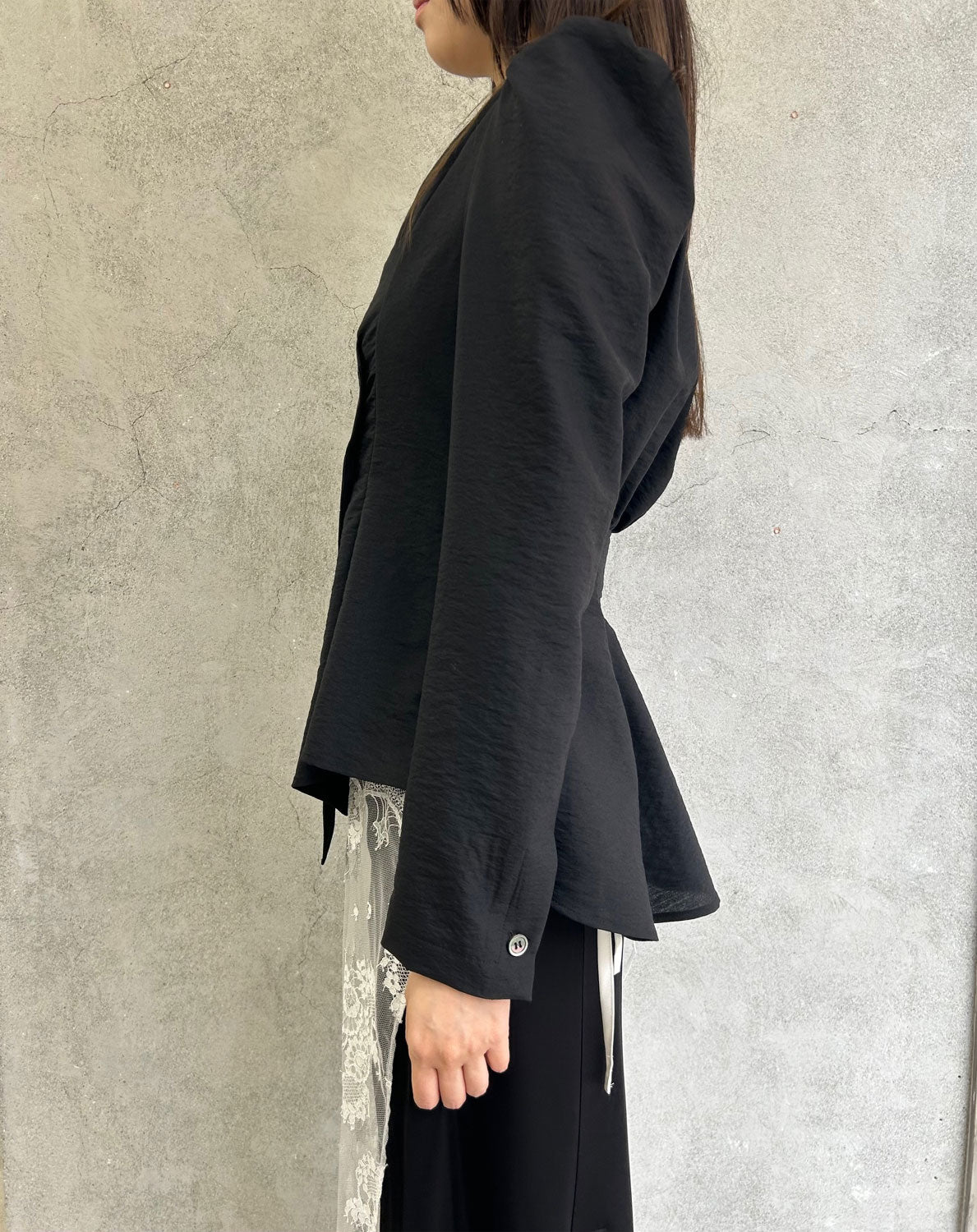 
                  
                    DRAPED WRAP JACKET -BLACK-
                  
                