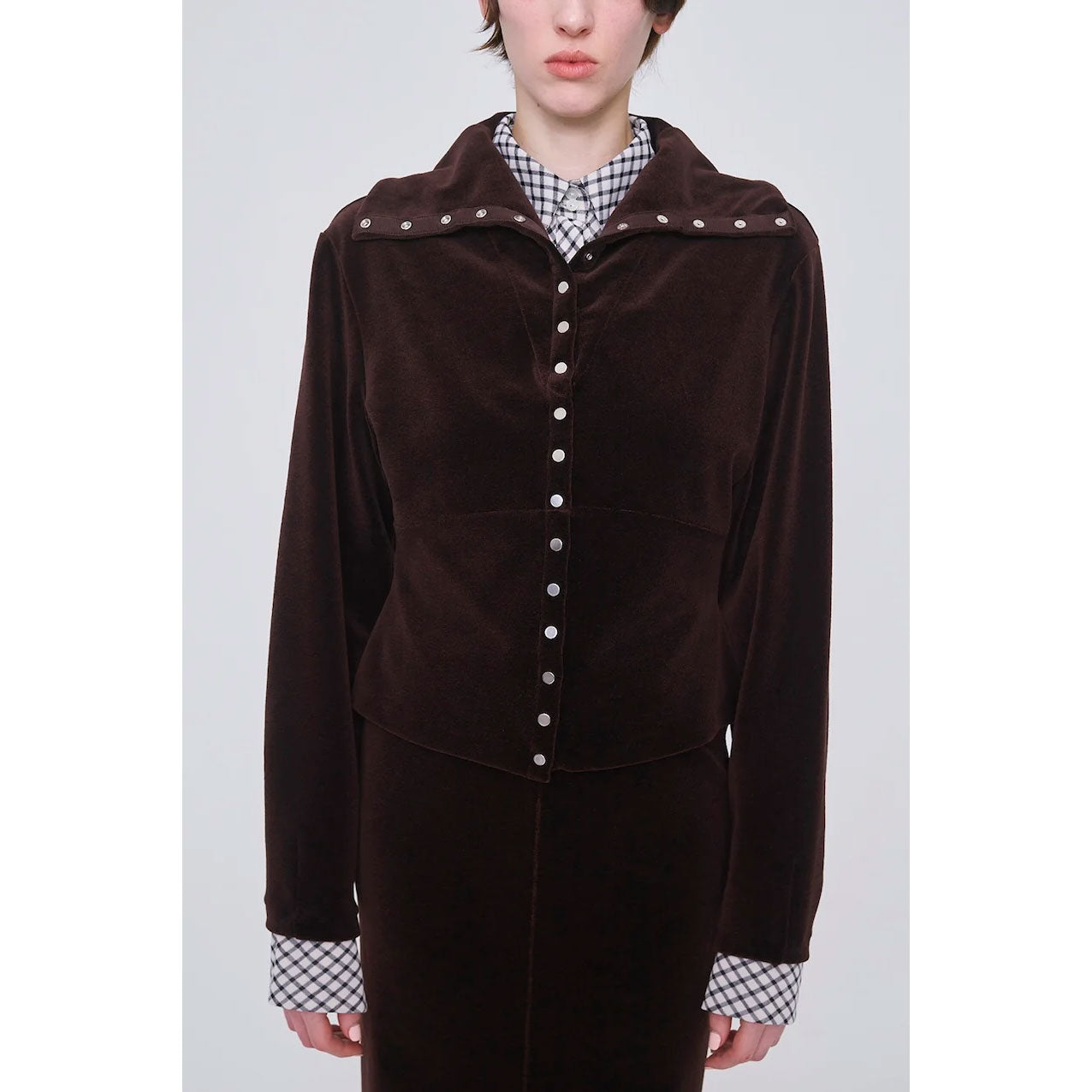 
                  
                    WOOL VELOUR WIDE COLLAR CARDIGAN
                  
                