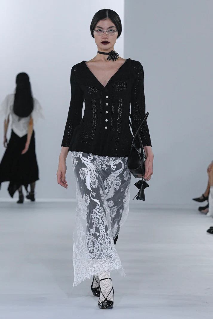
                  
                    EMBROIDERED LACE SKIRT -WHITE LACE-
                  
                