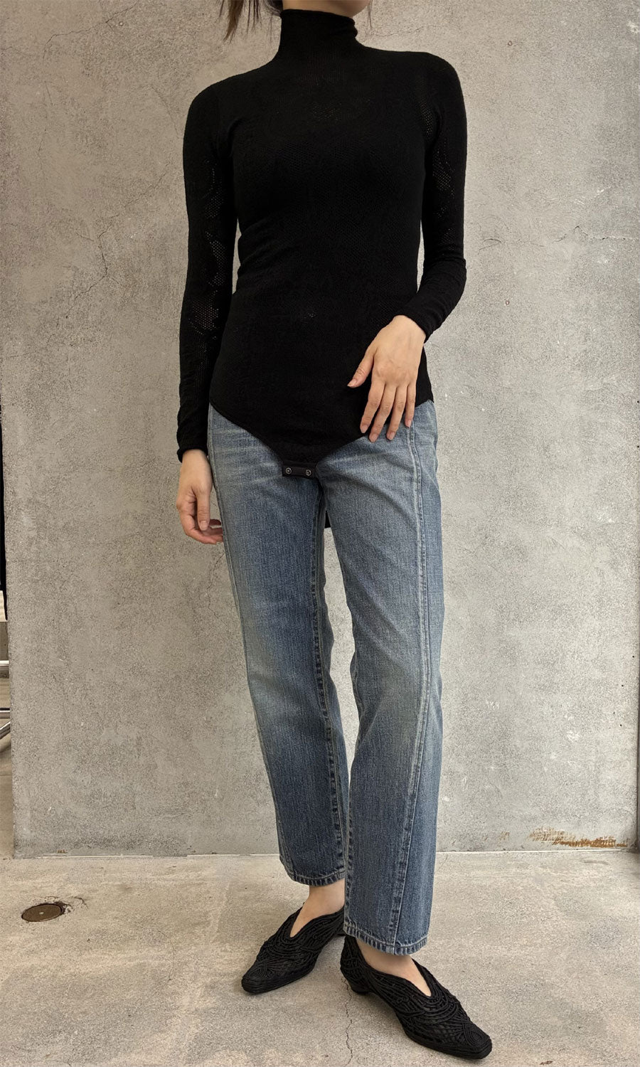 
                  
                    WOOL LACE KNIT TURTLENECK BODYSUIT
                  
                
