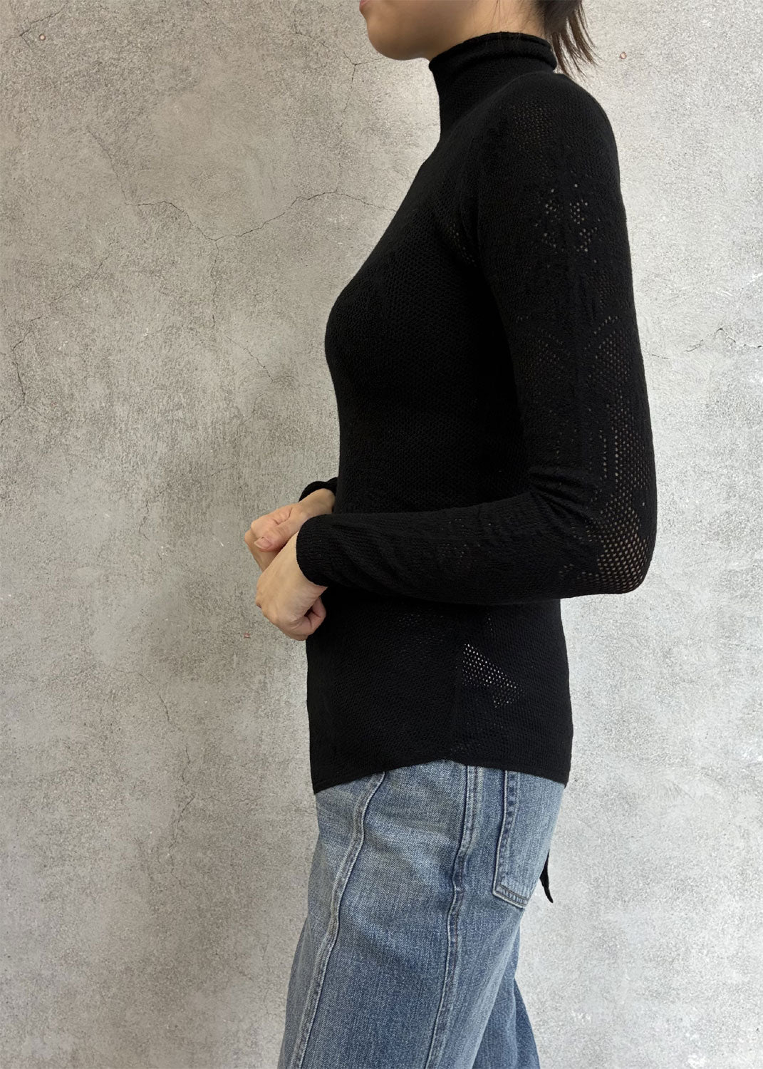 
                  
                    WOOL LACE KNIT TURTLENECK BODYSUIT
                  
                